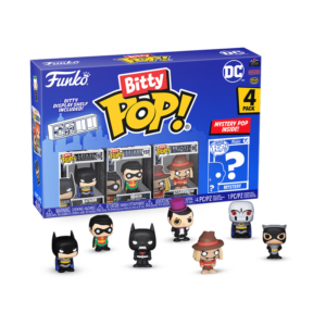 POP BITTY 4 PACK: DC COMICS- BATMAN THE ANIMATED SERIES BATMAN / ROBIN / SCARECROW / MYSTERY